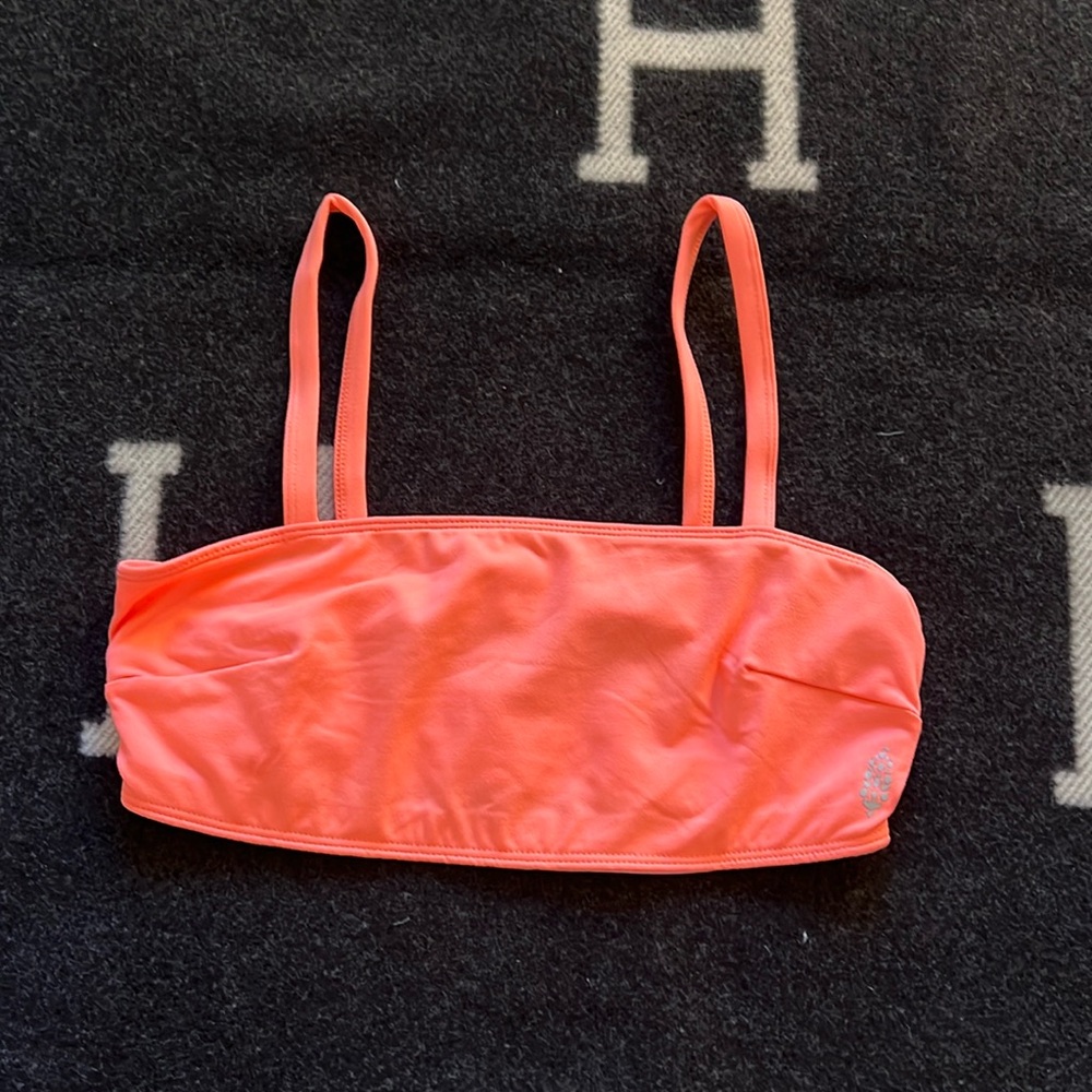 FP Movement bright coral pink sports bralette